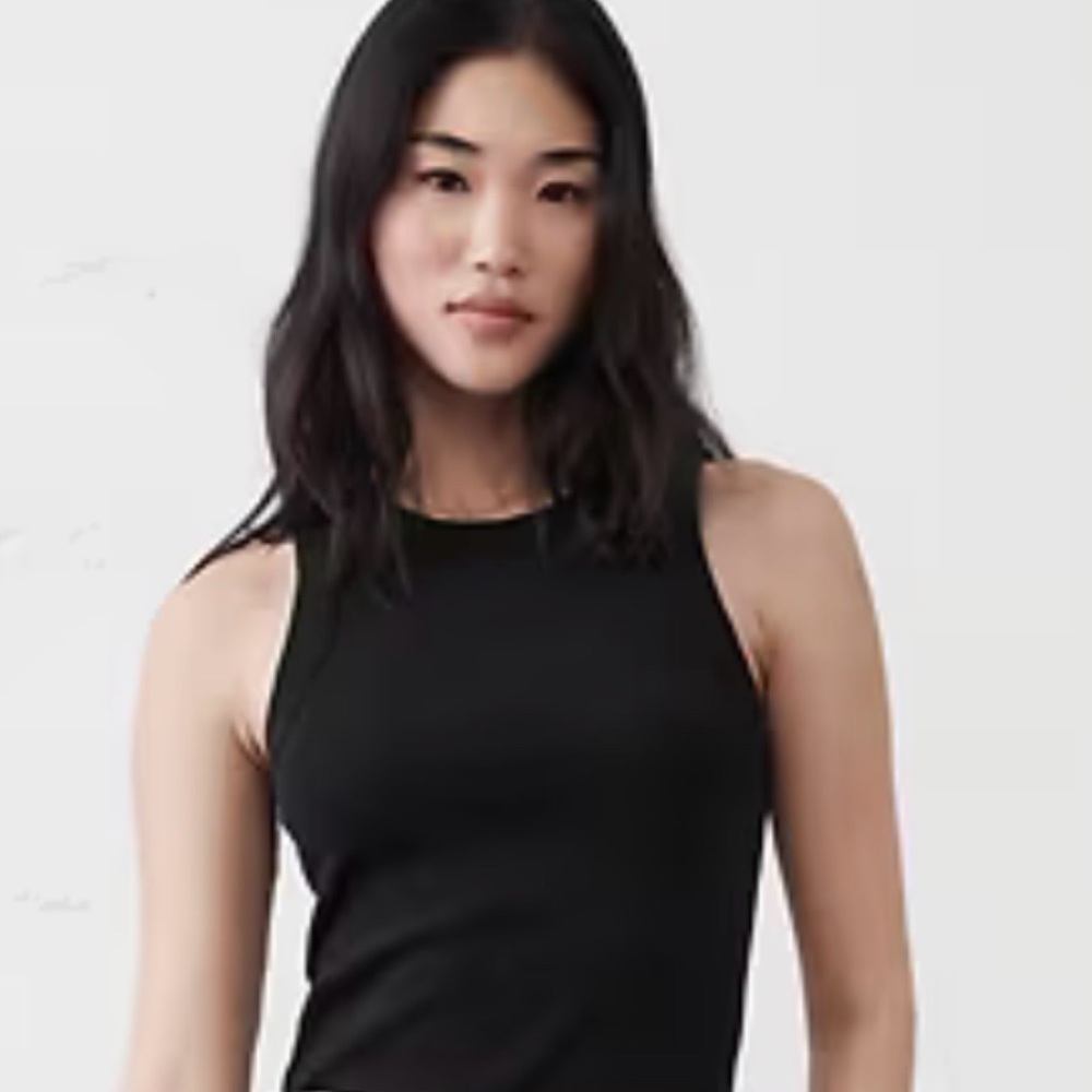 Banana Republic Ribbed Racer Tank Tops - 1 Black and 1 White